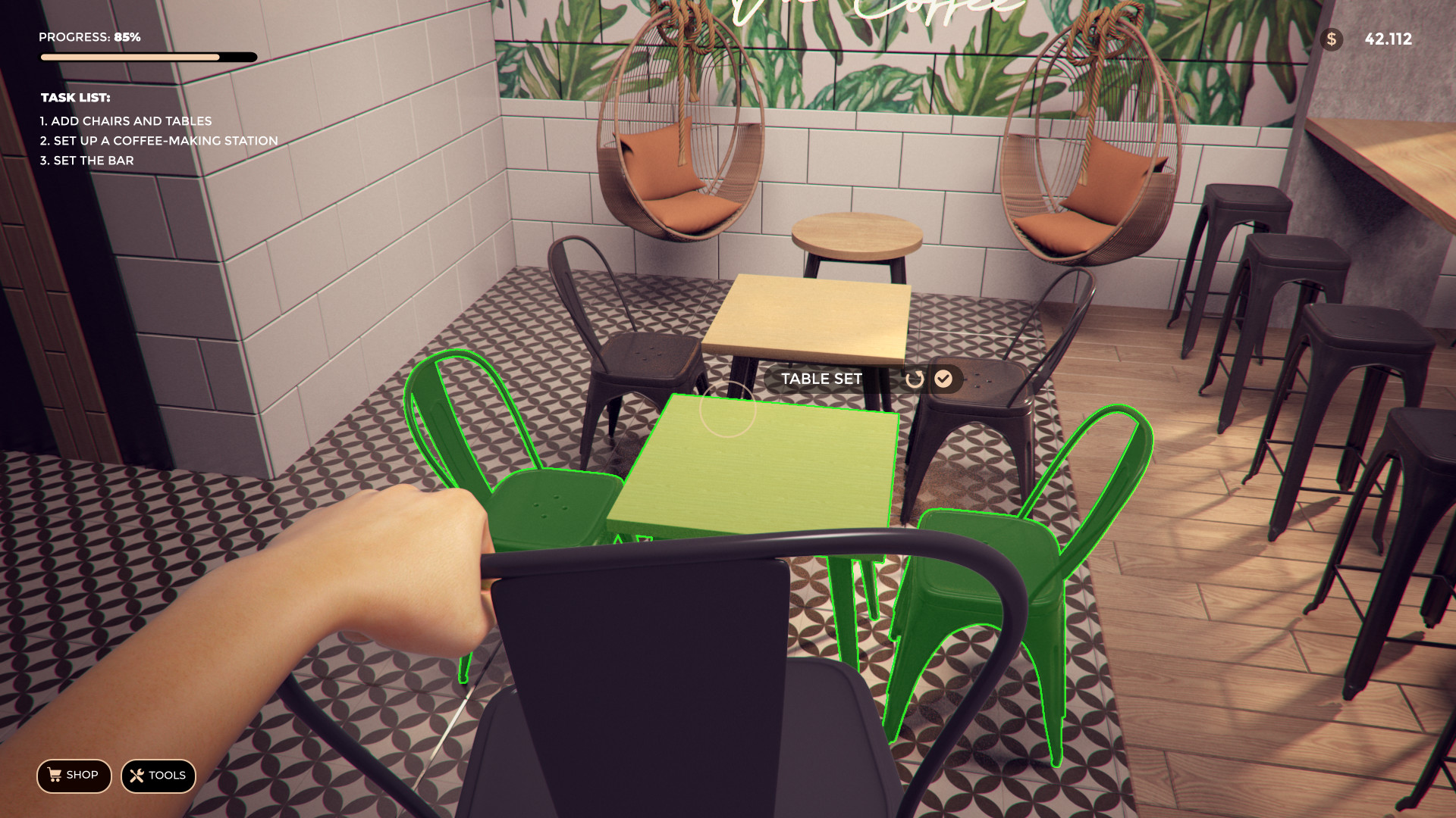 cafe dating setup