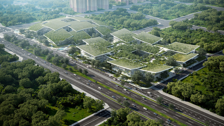 Chinese AI technology innovation and modern office