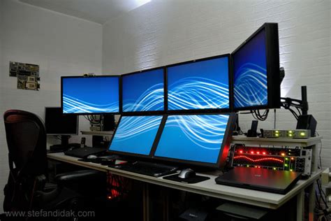 developer workstation with multiple screens