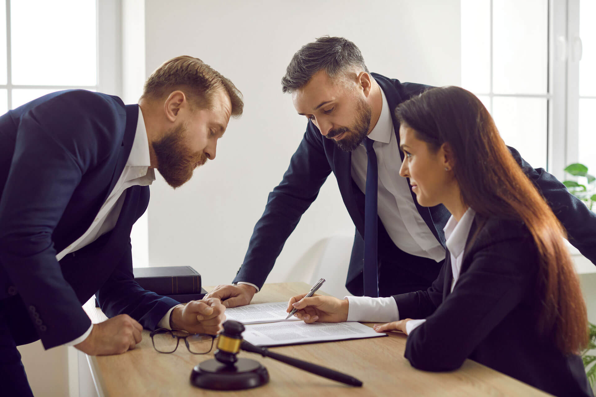 office setting with people and documents
