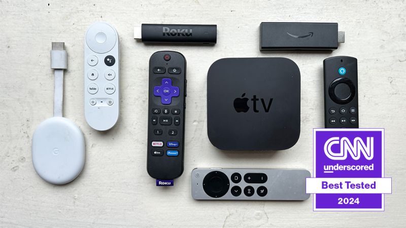 streaming devices with TV screens and detective props