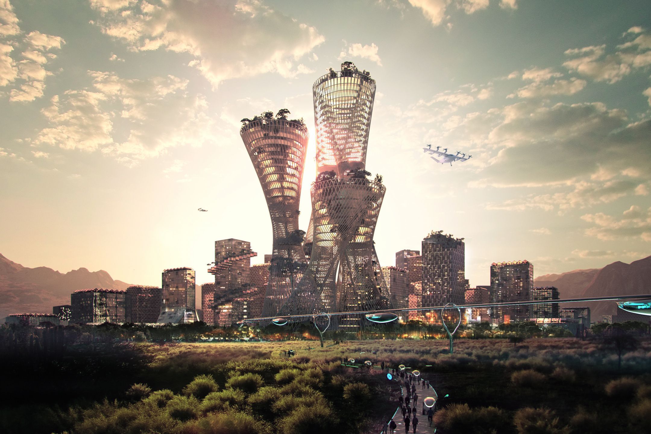 modern cities, international skyline, digital innovation center