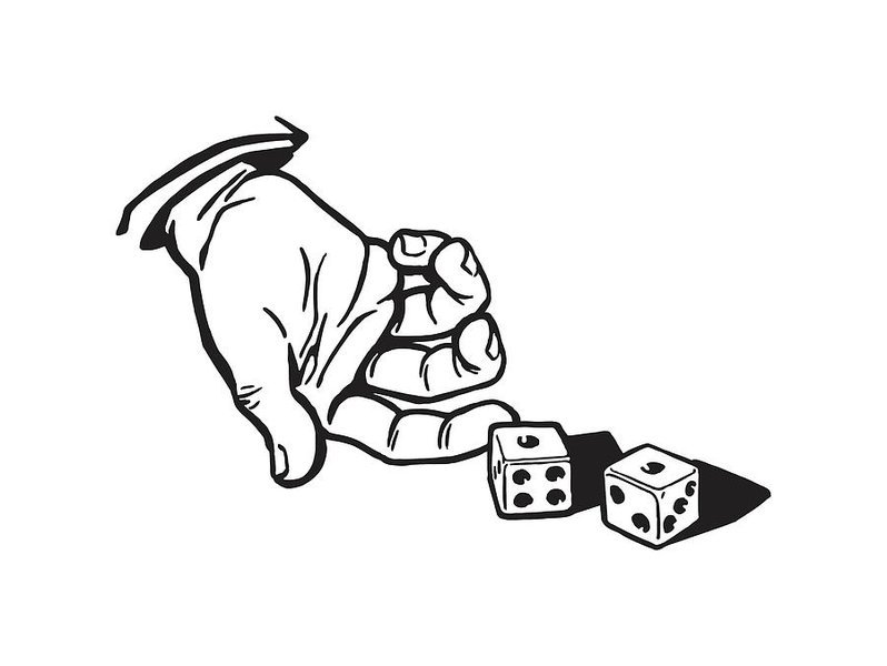 Hand rolling dice