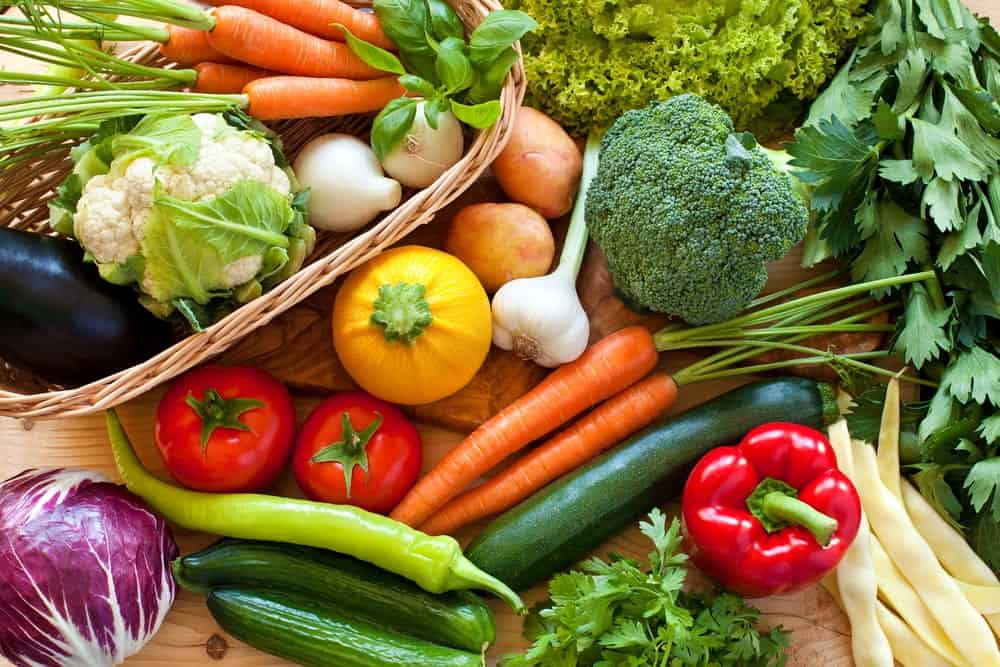 healthy food and fresh vegetables