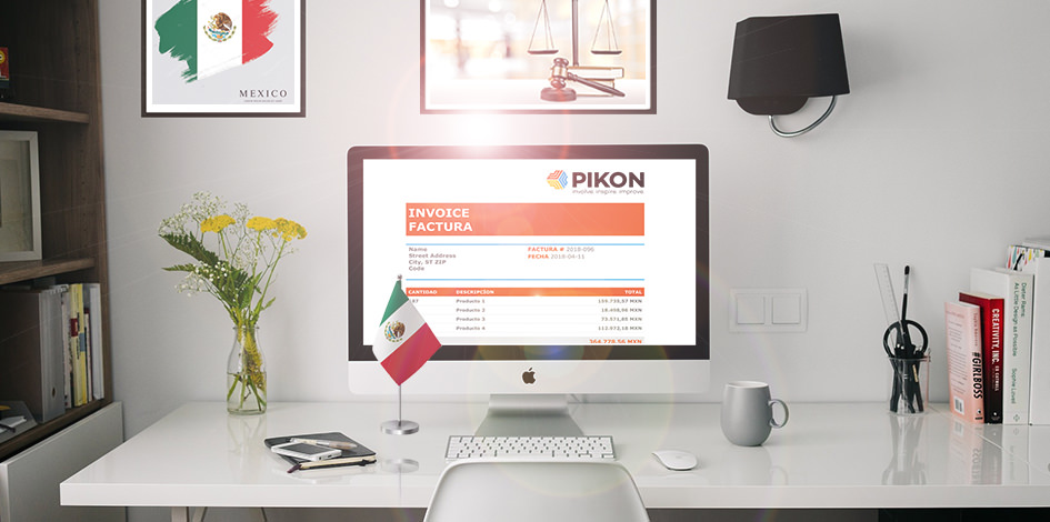 Mexican digital workspace with computer and notes