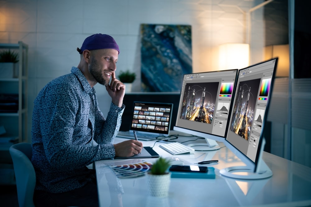 digital design tools on desk
