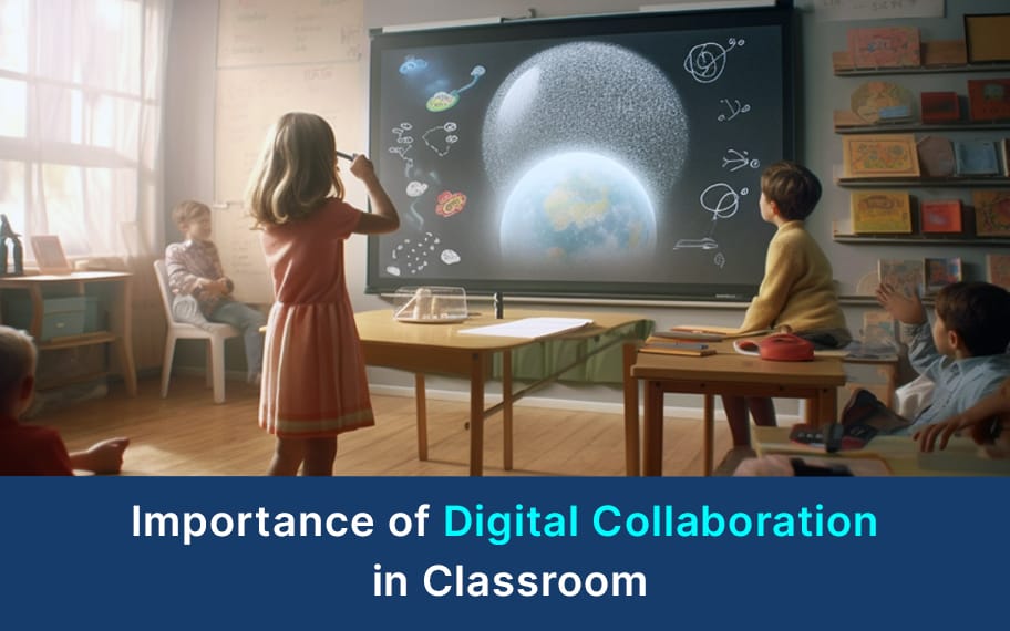 students collaborating digital classroom