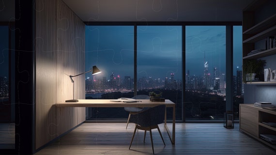 modern office work scenery