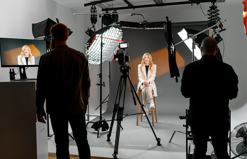 adult film set, diverse actors, professional studio lighting