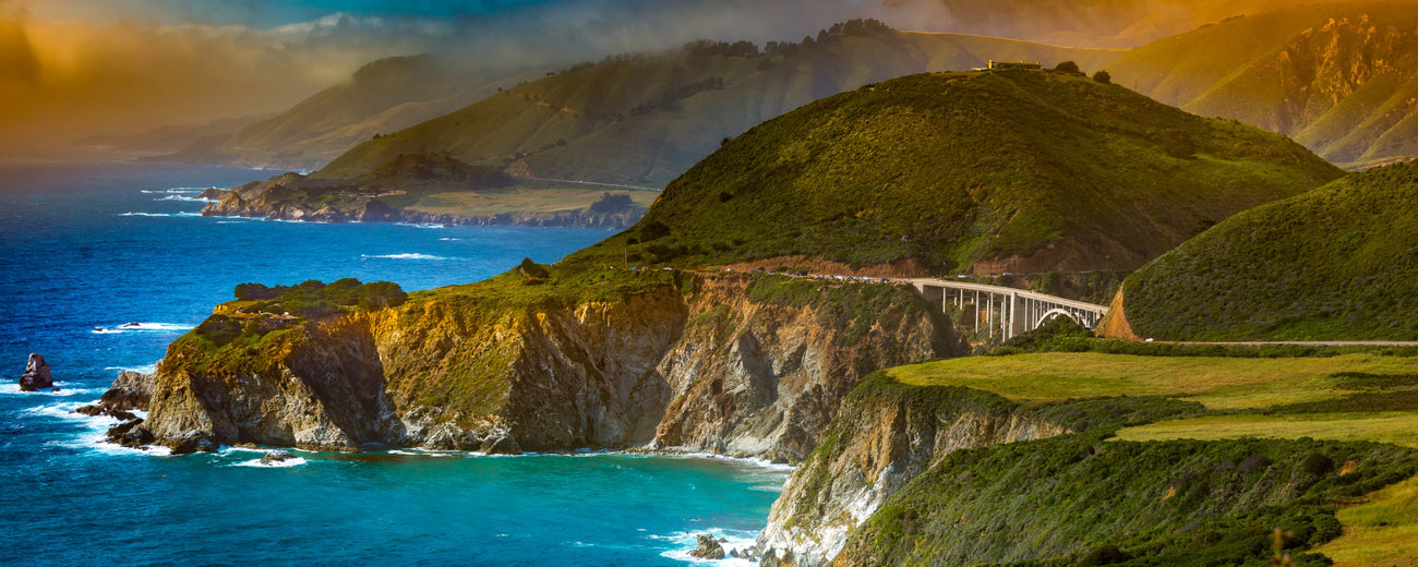 scenic mountains and coastal views