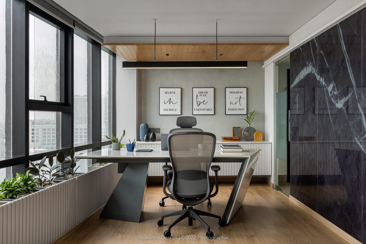 scenic office workspace