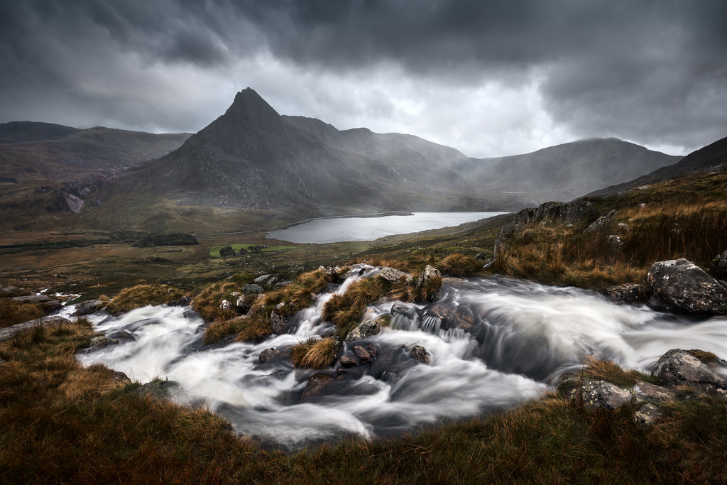 mountain landscape with strong weather