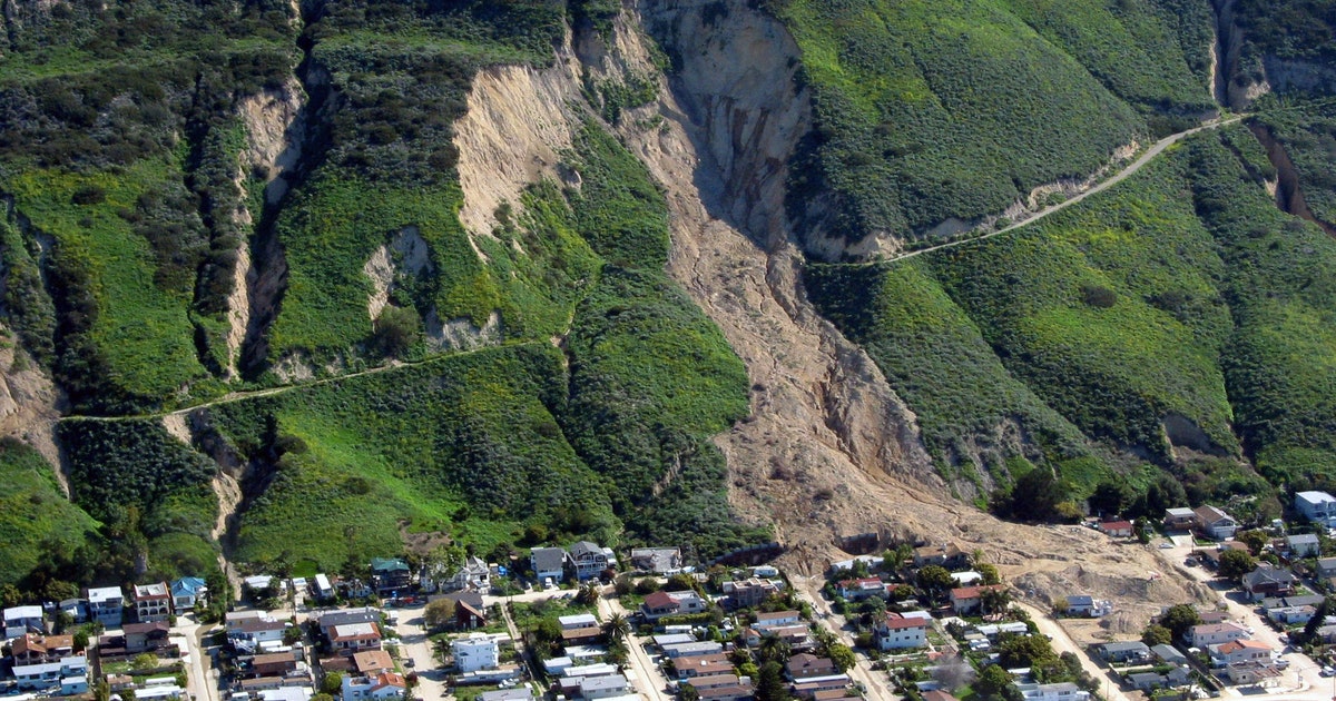 mountainous landscapes with heavy rain and landslides