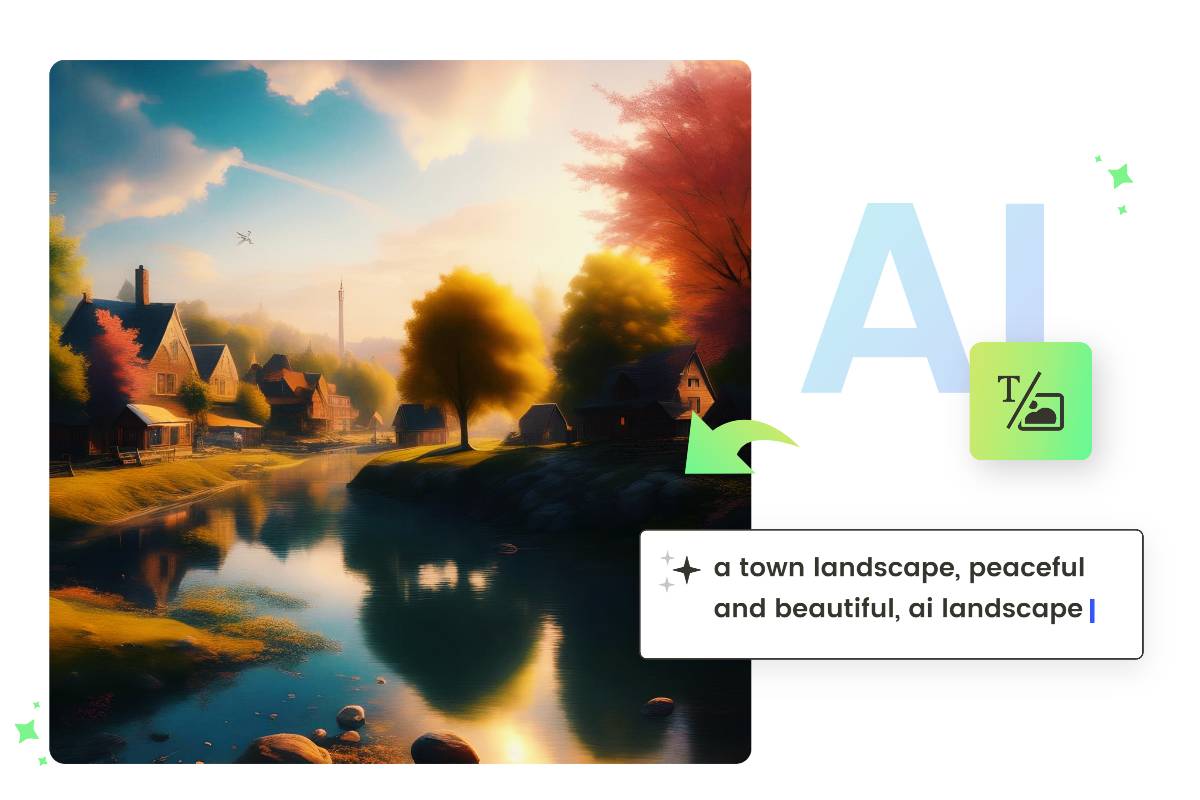 scenic landscape with text analysis tools