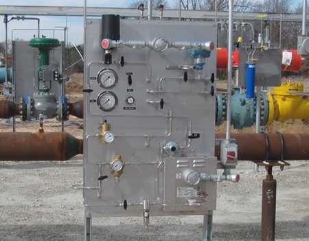 industrial valve assembly and control panel