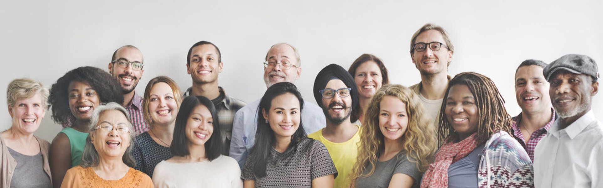 Diverse group of people standing together, symbolizing diversity and inclusion