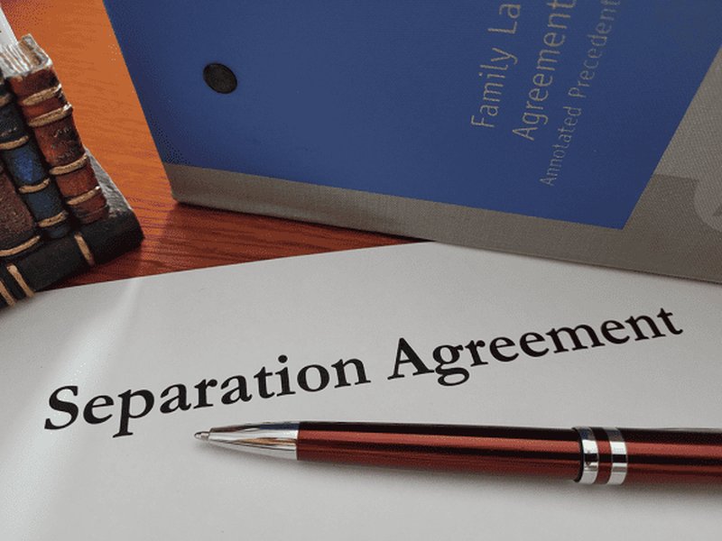 Example of a separation agreement template interface.