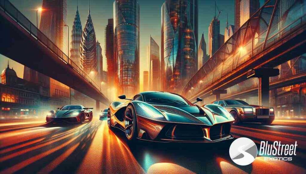 luxury cars in city streets