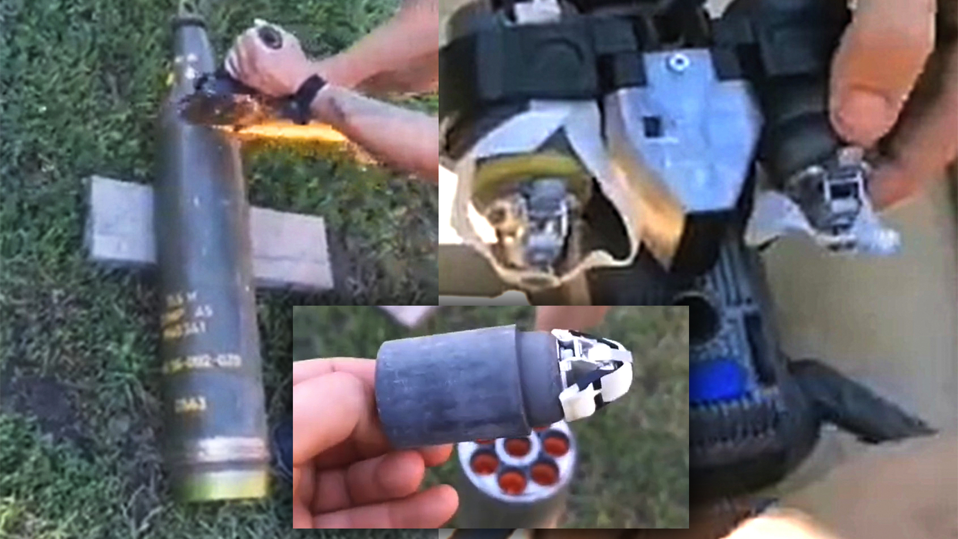 military drone launch artillery shell