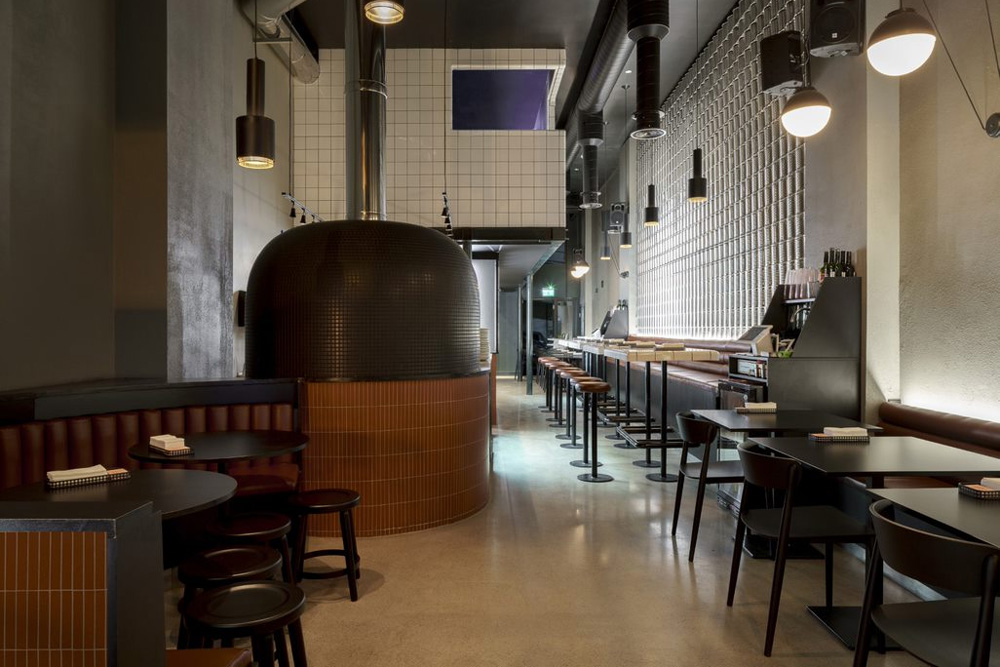 Dublin pizzeria interior and pizza ovens