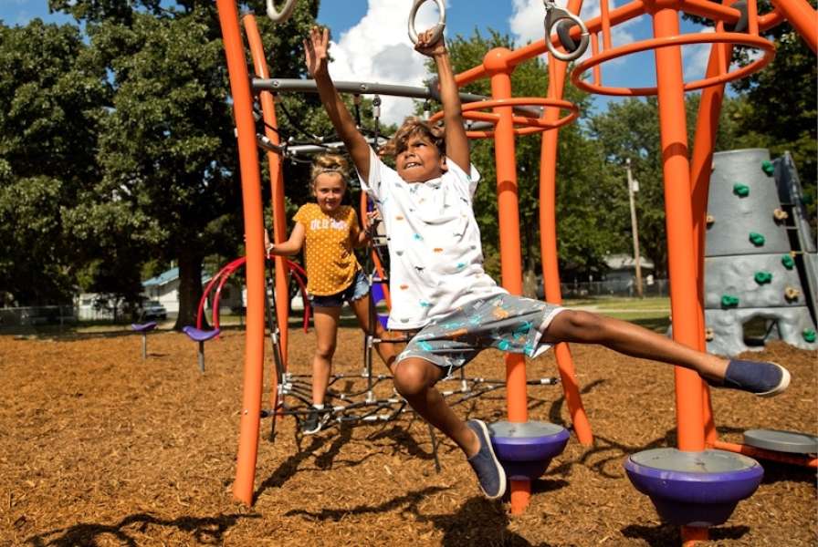children outdoor playground physical exercise