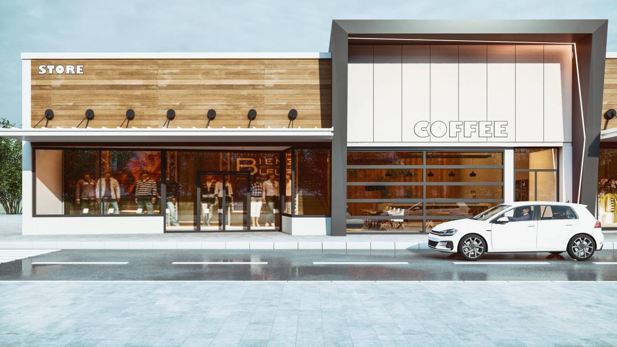 modern retail store facade