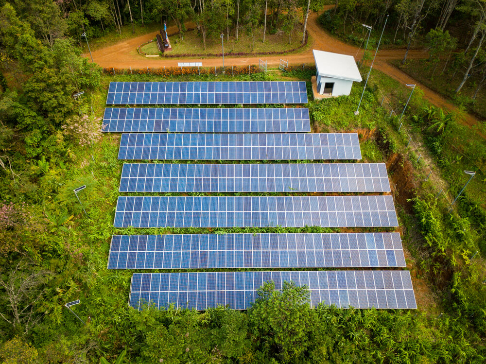 solar panels in rural setting