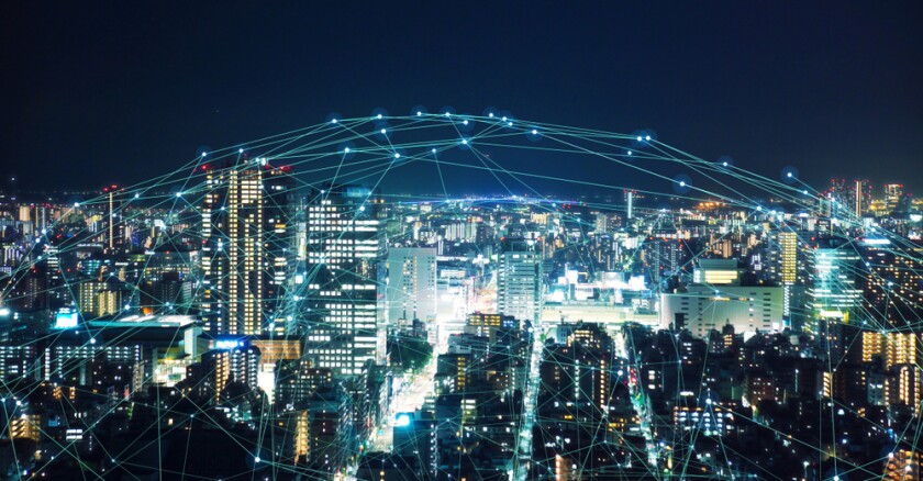 cityscape high tech infrastructure