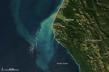 Eel River sediment deposit landscape