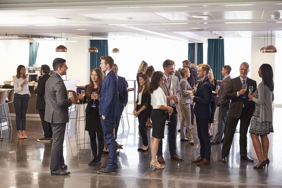 People networking at an event