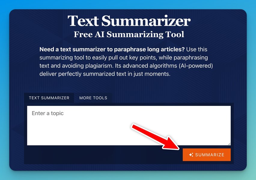 Another example of an AI text summarizer tool.