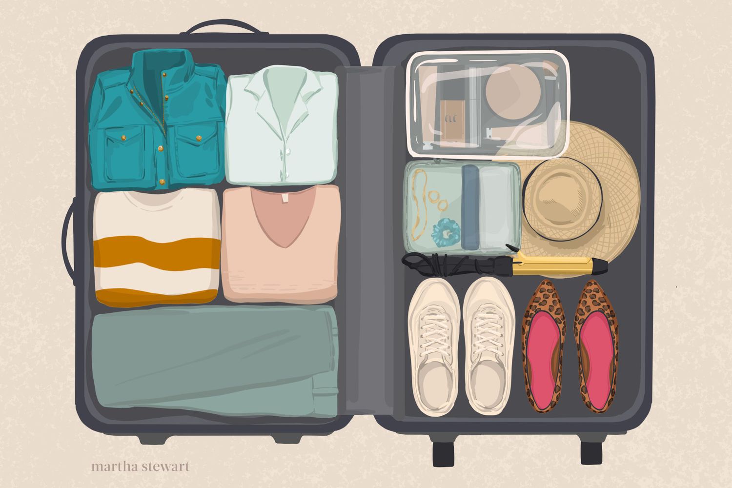 travel luggage packed neatly