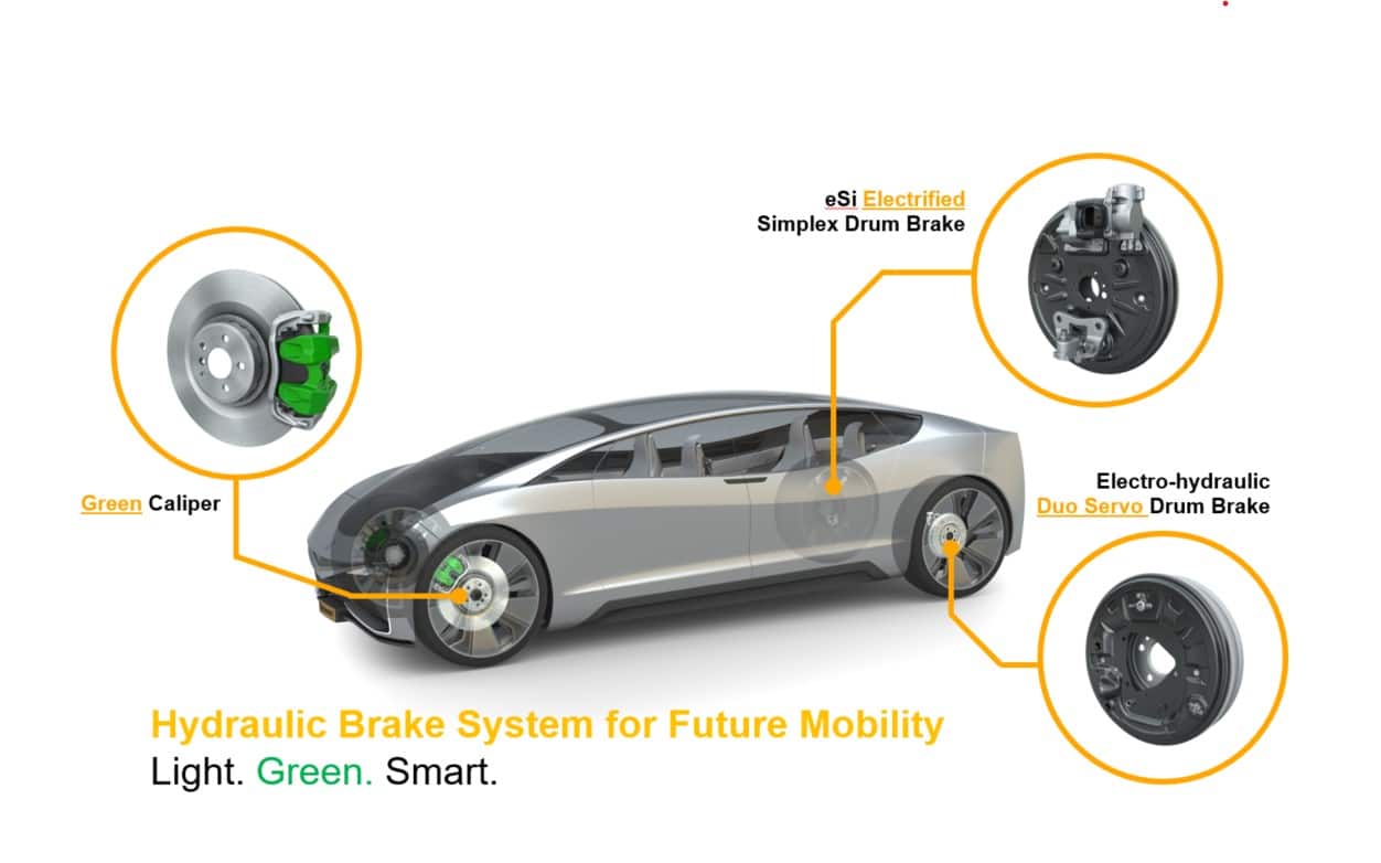 electronic hydraulic brake system components in solar car