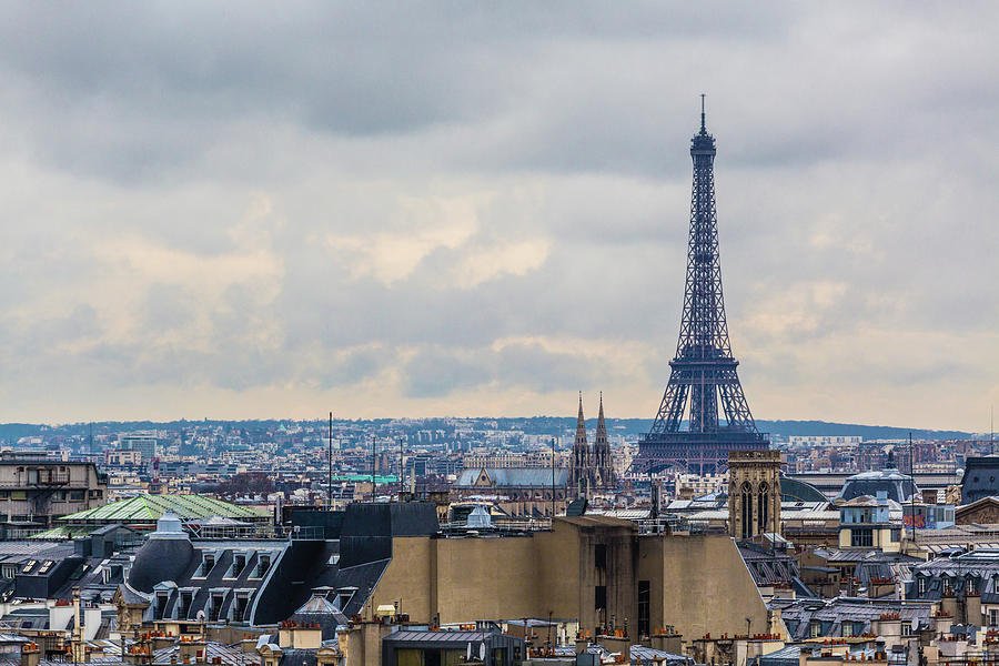 Eiffel Tower dominating the Paris skyline