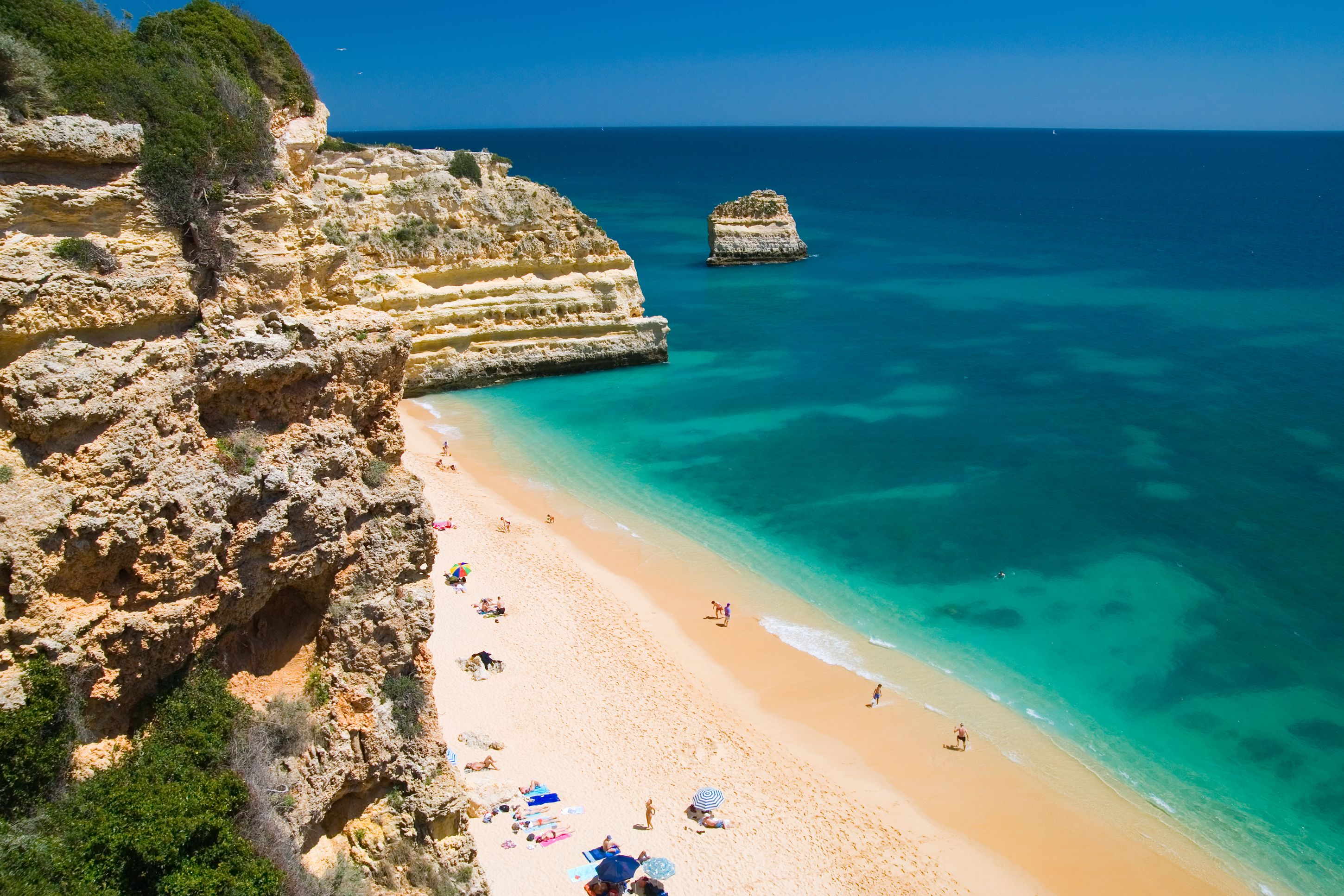 stunning tropical beach view with limestone cliffs