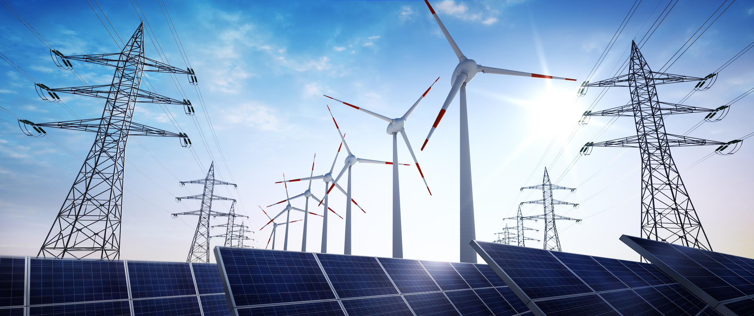 solar panels wind turbines energy storage grid