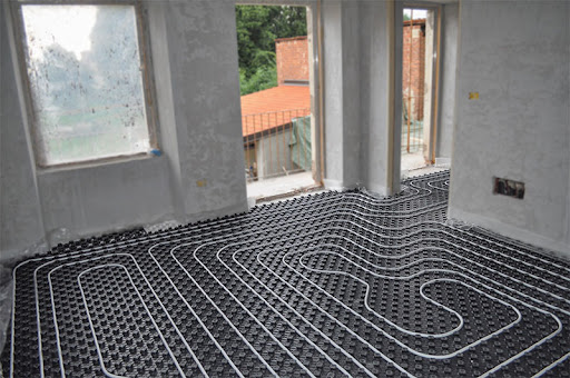 modern floor heating installation