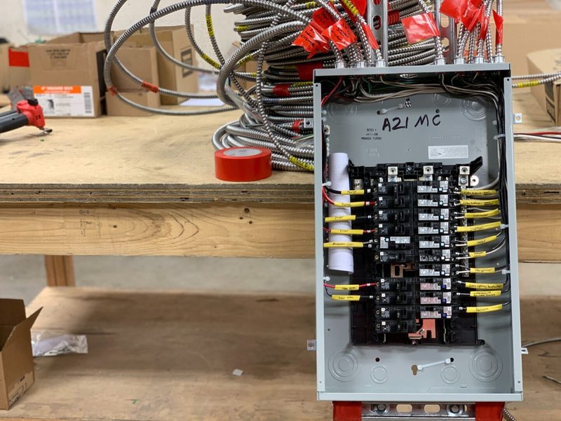 residential wiring panel and electrical circuits