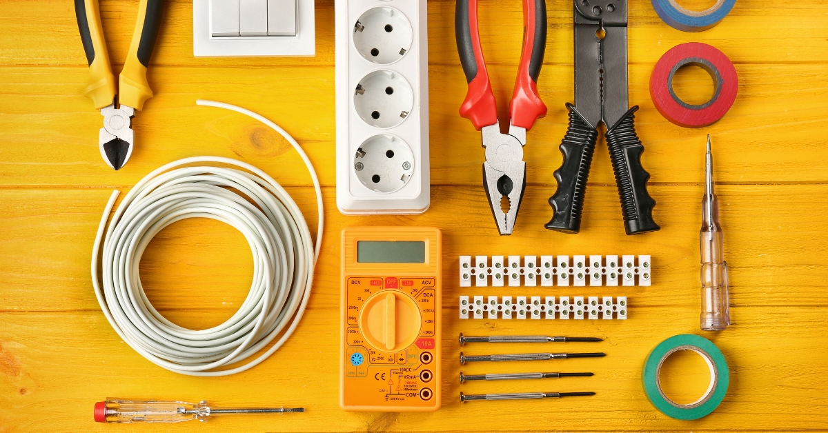 electrician tools and wiring installation