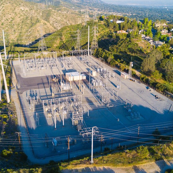 Electrical substation with power lines