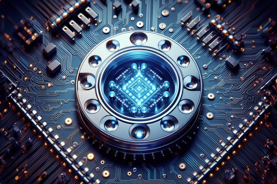 Quantum Computing Chip Concept