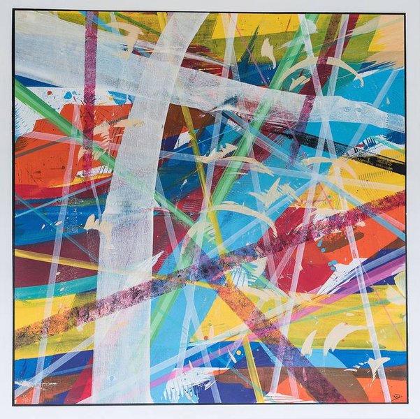 Abstract painting titled 'Connections'