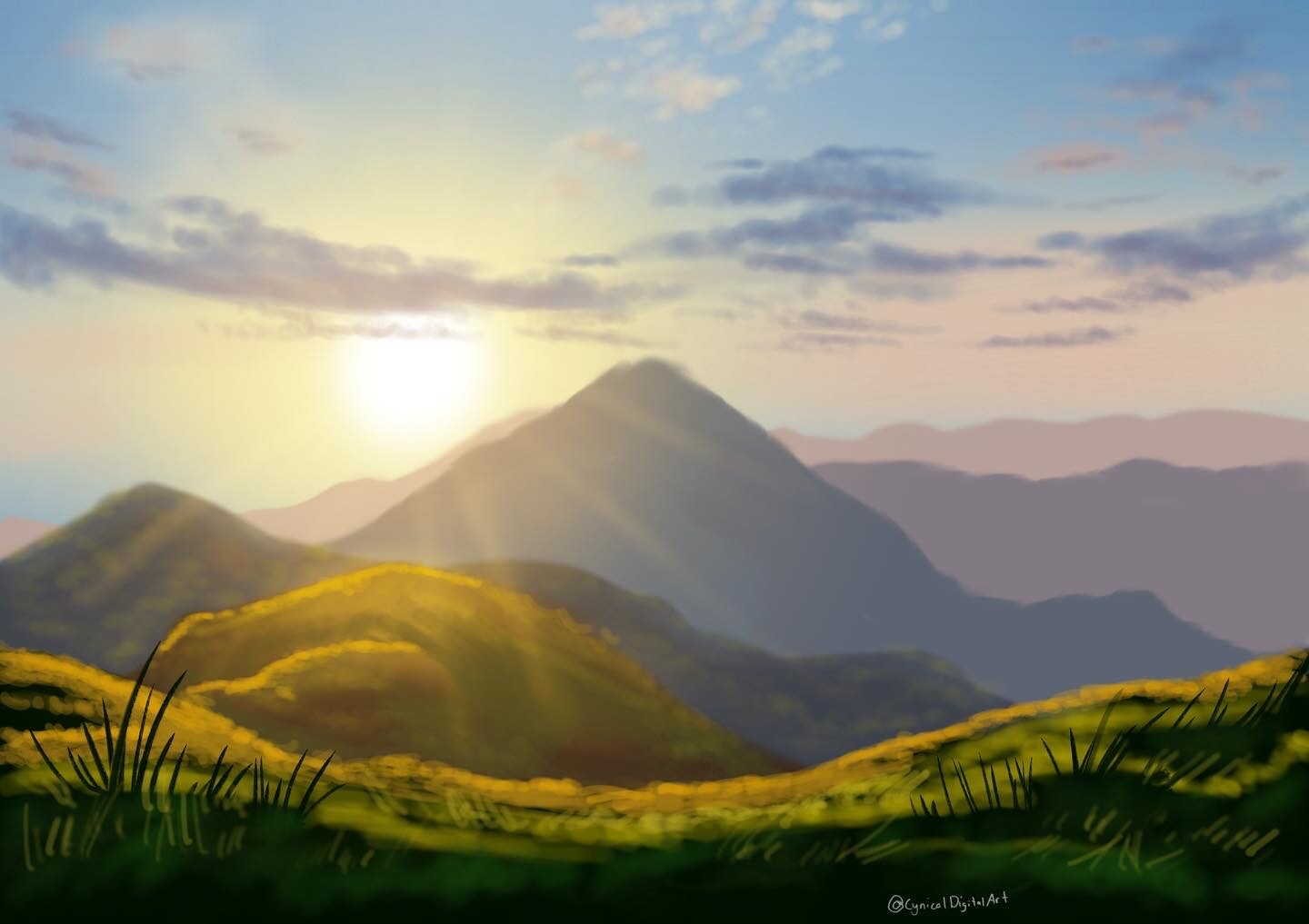 mountain sunrise landscape