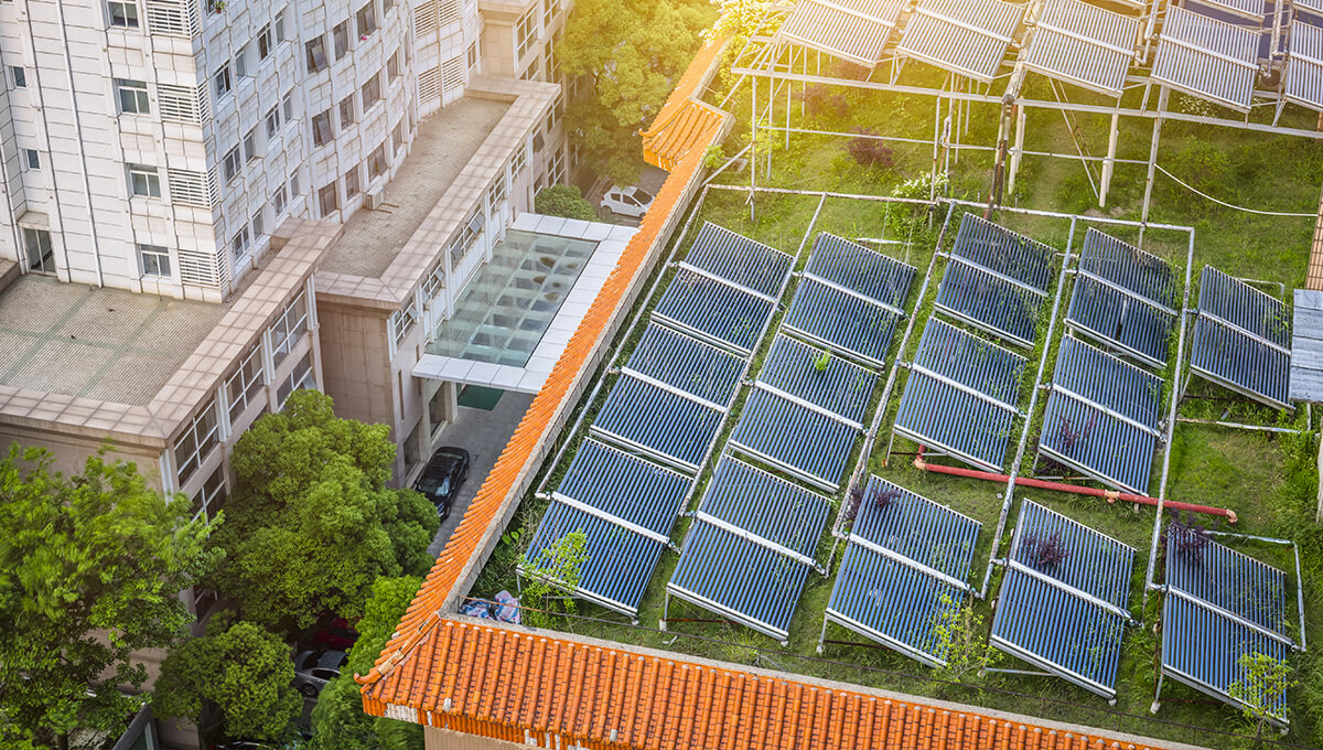 urban solar panels and smart buildings