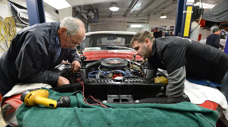 vintage car engine workshop