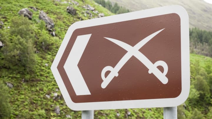 scenic street signs and cultural symbols