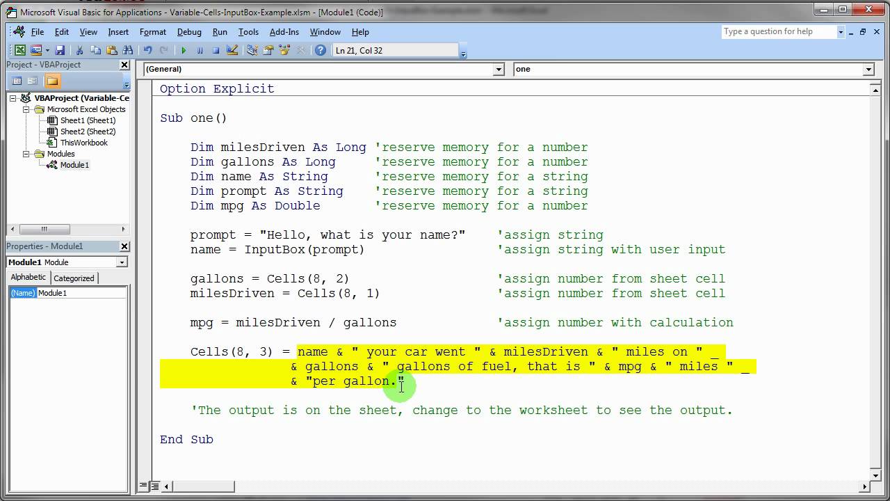 vba code statistics