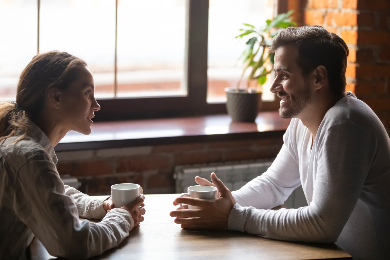 couple engaged in conversation