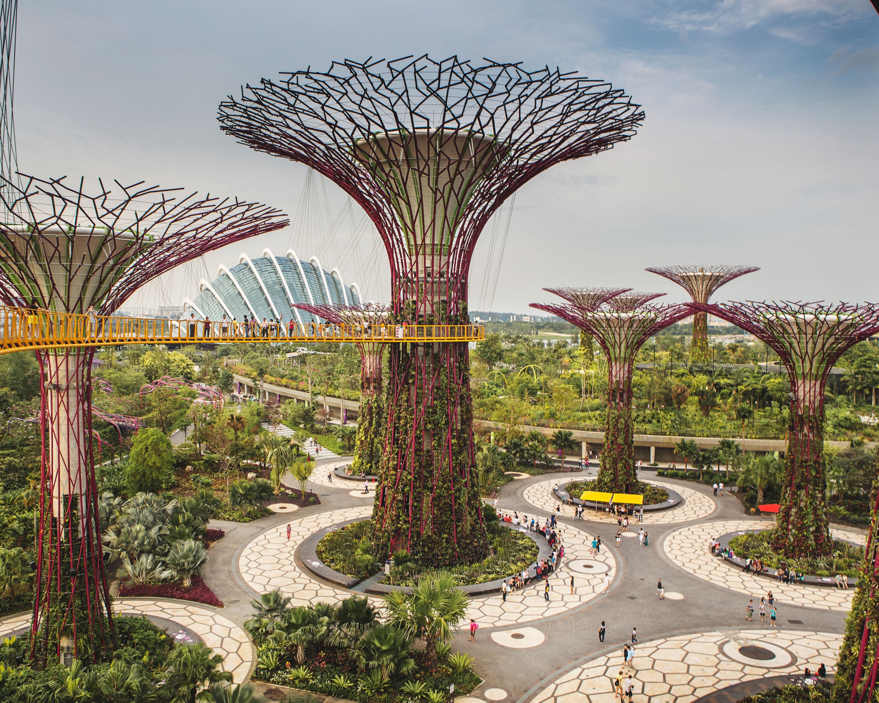 scenic green landscape with technology elements