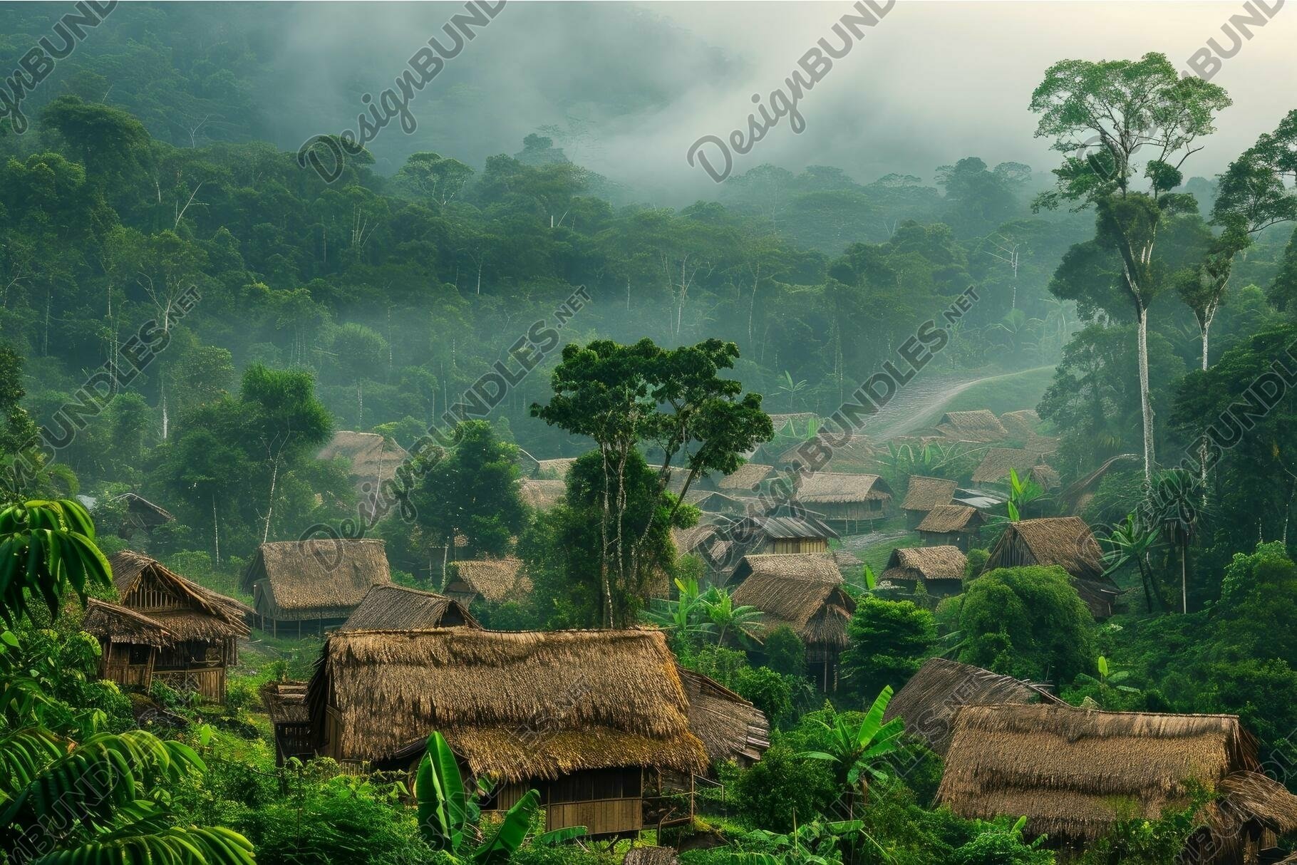 tropical forest village landscape
